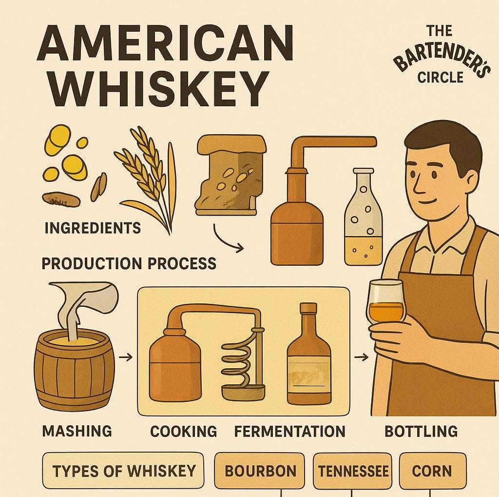 American Whiskey – History, Ingredients, Production, Types, Regions & Famous Brands